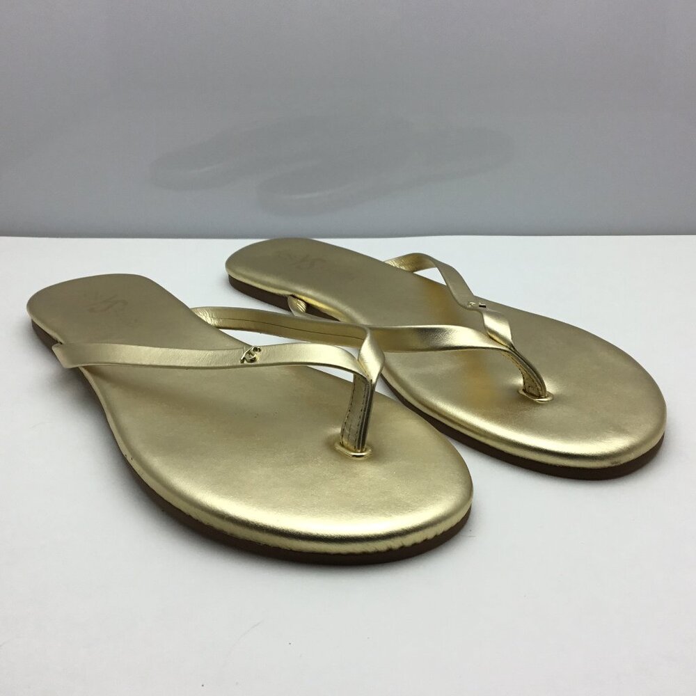 Yosi Samra Rivington Gold Metallic Flip Flops Size 8‎